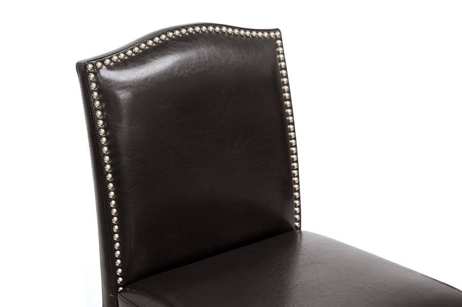 Baxton Studio Libra White Modern Bar Stool with Nail Head Trim (Set of 2)