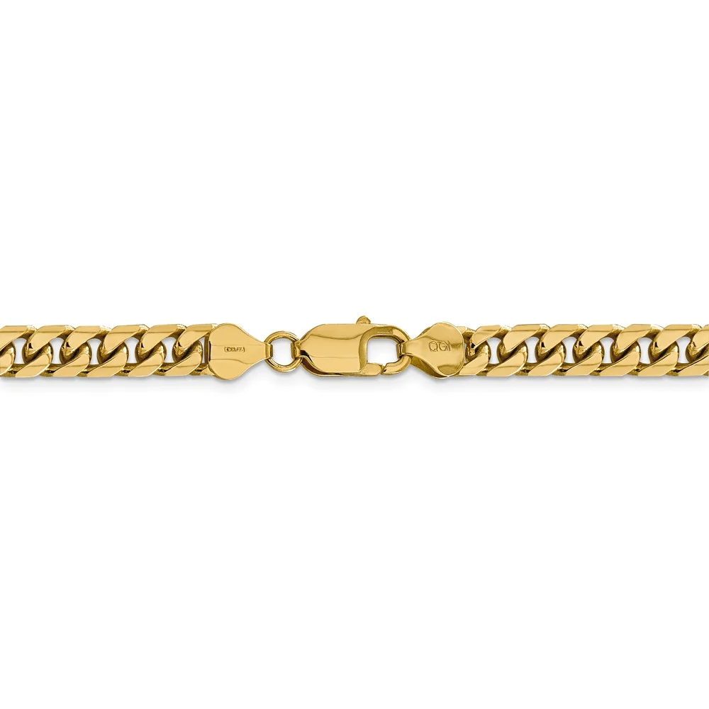 Real 14kt Yellow Gold 6.25mm Solid Miami Cuban Chain; 20 inch; Lobster Clasp; for Adults and Teens; for Women and Men