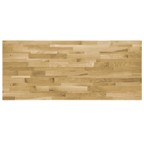 Table Top Solid Oak Wood Rectangular 1.7" 55.1"x23.6",Rustic Wooden Table Top for Dining or Coffee Table, Solid Oak Wood, Lacquered and Sanded, Naturally-derived Wood Color (55.1" x 23.6" x 7")