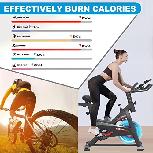 Exercise Bikes Stationary,Exercise Bike for Home Indoor Cycling Bike for Home Cardio Gym,Workout Bike with Ipad Mount & LCD Monitor,Silent Belt Drive