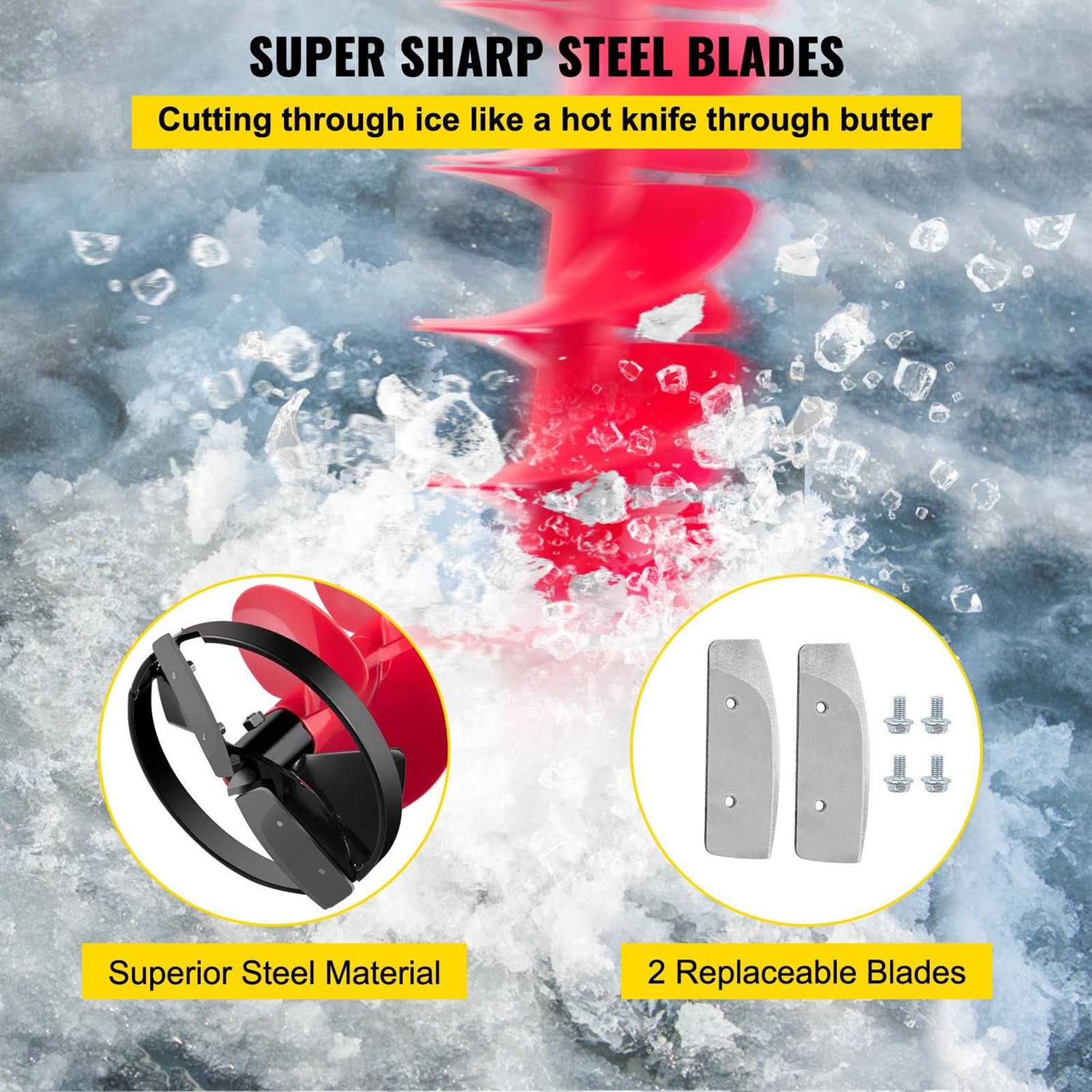 VEVOR 8x41-in Ice Drill Auger Nylon 8-in Ice Auger Bit Rubber BZHSNLYC41348EQK6V0 - Shop Hardware Tools Online Store