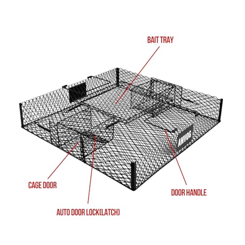 Squirrel Trap (No Bottom Tray) - Ideal for Chipmunks and Squirrels, Metal Construction, Holds up to 25 Squirrels, 2 Traps