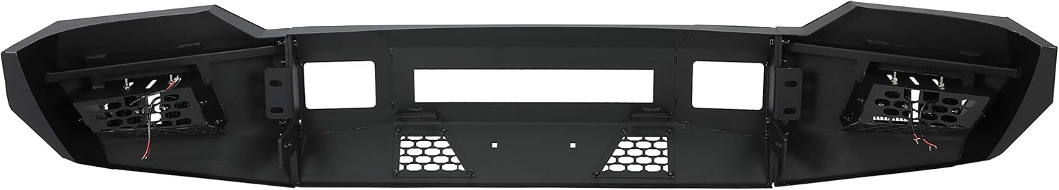 Steel Front Bumper 3 Piece W/Cube Lights Compatible with 2011-2016 Ford F250 F350 Super Duty (2 Packages Shipment)