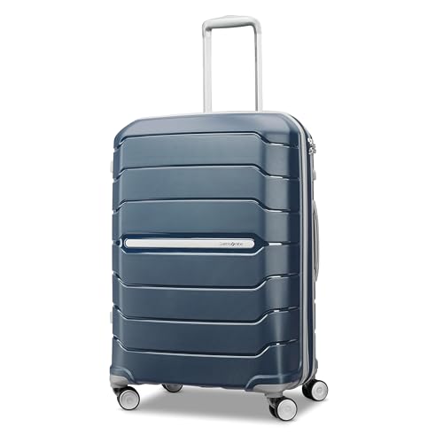 Samsonite Freeform 21-Inch Hardside Carry-On Luggage - Hardshell Carry-On Suitcase - TSA, Airline-Approved - Expandable Hard Shell, Smooth Rolling Spinner Wheels for Lightweight Travel - Navy