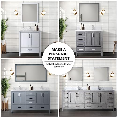 Big Sur 60 in. W x 22 in. D Dark Grey Double Bath Vanity and Carrara Marble Top