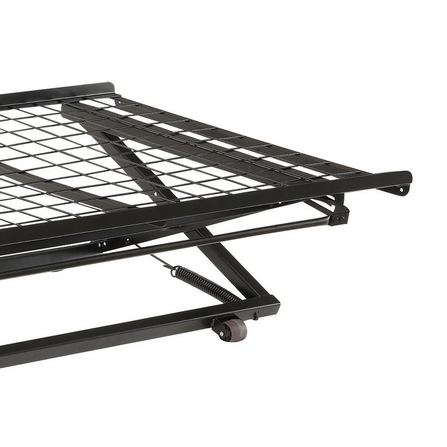 Maykoosh African Adventure Pop Up Trundle Bed, Rolling Wheels, Easily Adjustable Height, Black Finish