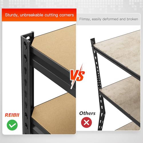 REIBII 2250LBS Garage Shelving Heavy Duty Garage Storage Shelves 5-Tier Adjustable Metal Shelves for Storage Rack, Shelving Units and Storage for Pantry Industrial Shelving 72.1" H (2 Pack, 5 Tier)