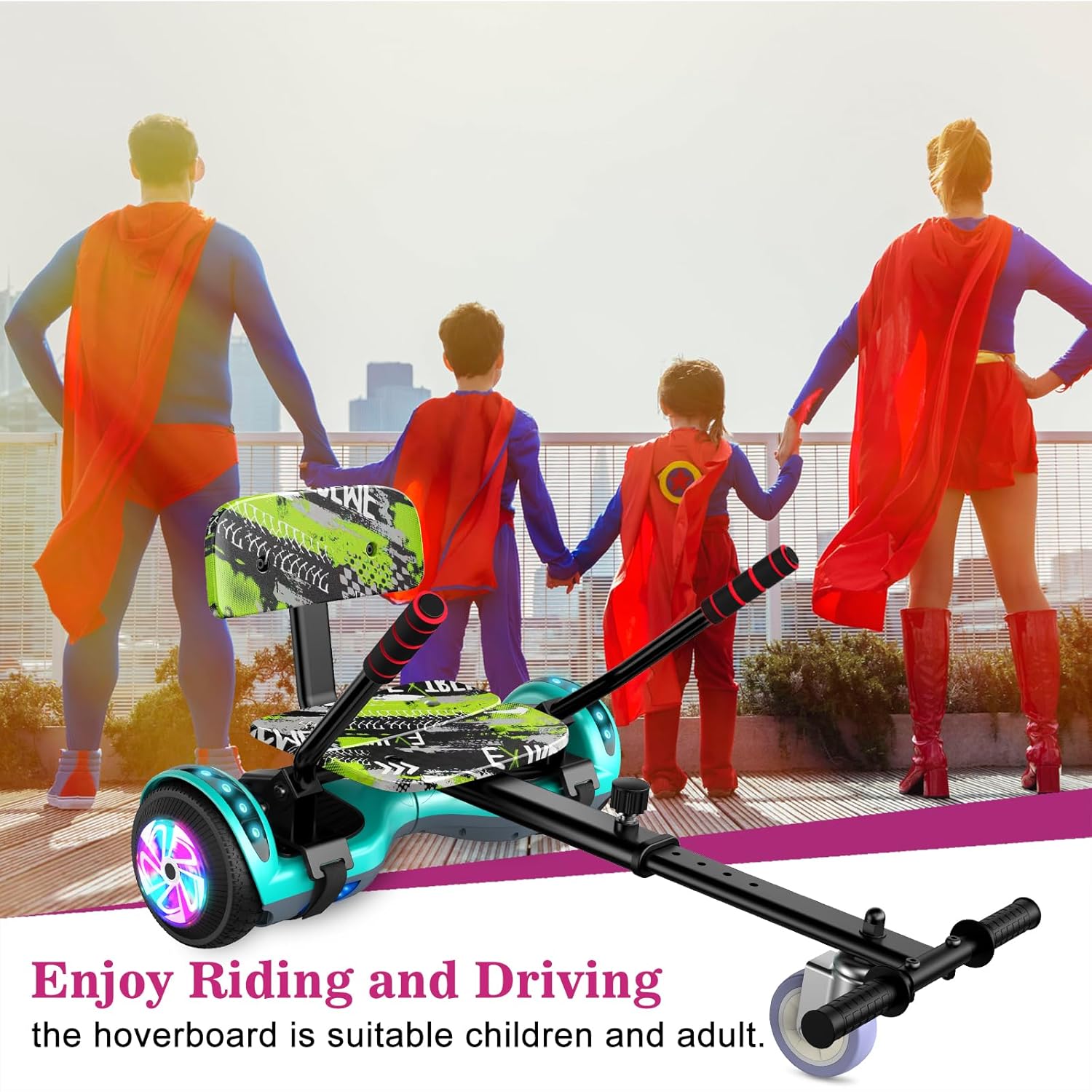 Hoverboard, 6.5 Inch Self Balancing Hoverboards with Bluetooth and LED Lights, Hover Board for Kids Teenagers