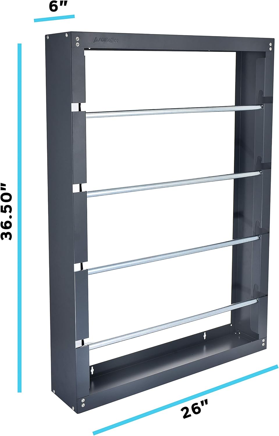 AdirPro Wire Spool Rack - Superior Strength Wire/Cable Dispenser - Conduit Display & Storage for Electrical Industrial & Retail Use (4 Rods, Grey)