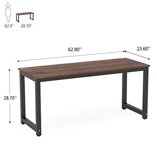 Tribesigns Modern Computer Desk, 63 x 31.5 inch Large Executive Office Desk Computer Table Study Writing Desk Workstation for Home Office, Spliced Desktop, White