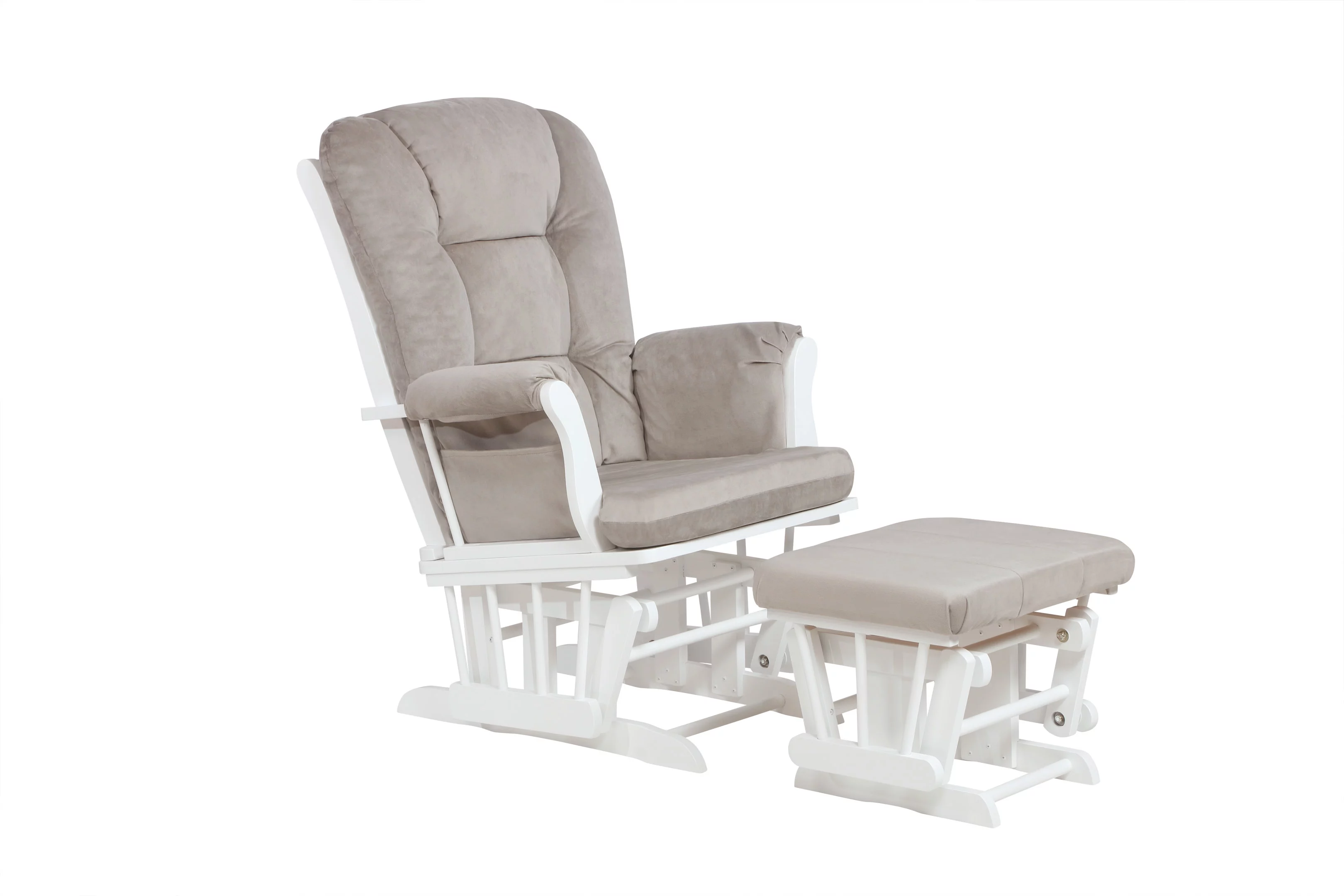 AFG Baby Alice Solid Wood Glider Chair and Ottoman in White
