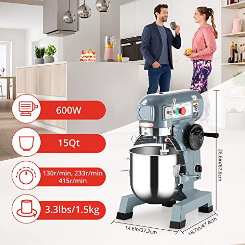 Stand Mixer, 600W Commercial Food Mixer with Stainless Steel 10 Quart Bowl, 3 Speed Electric Stand Mixer, Multifunctional Food Mixing Machine for Baking, Cake, Cookie, Kneading