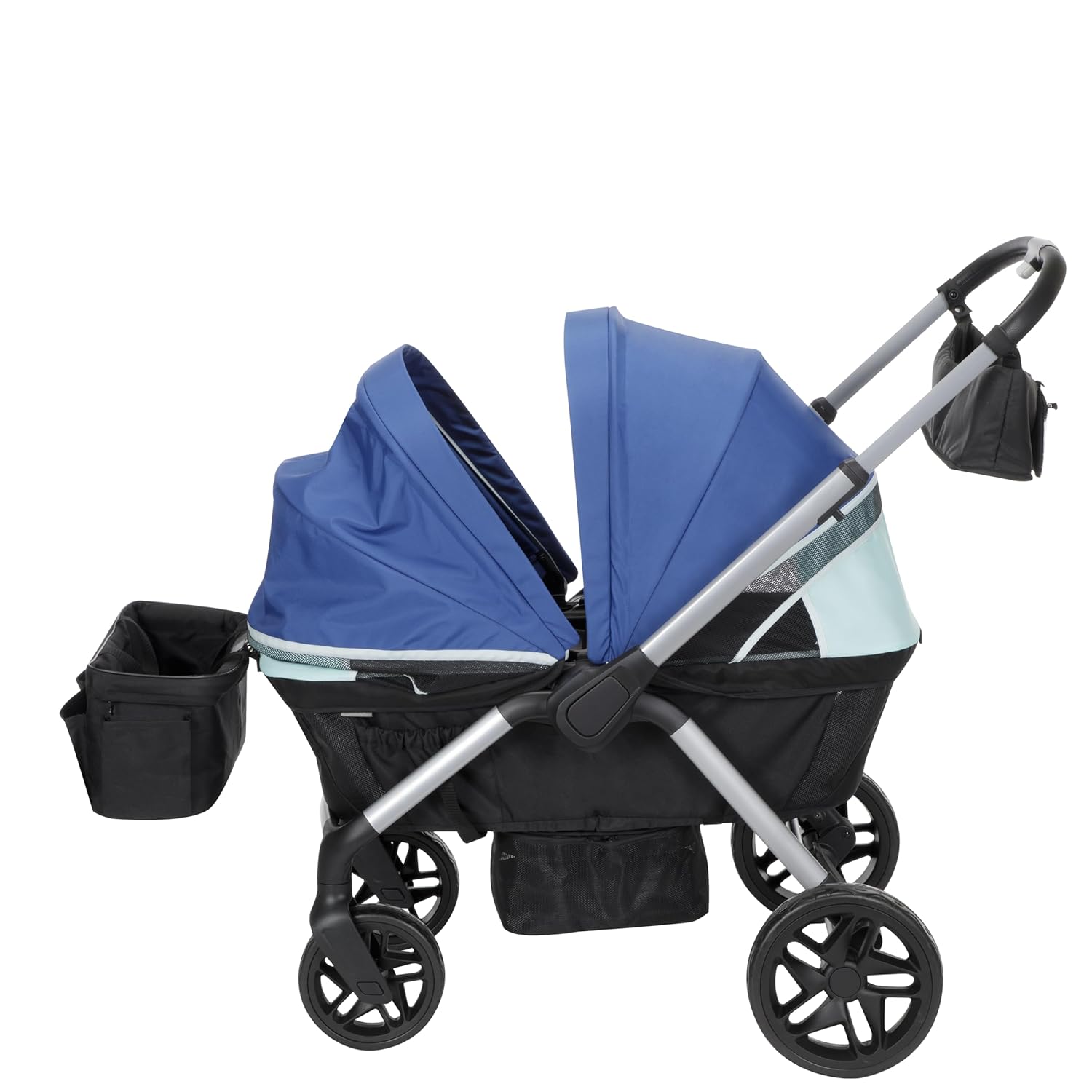 Safety 1st Summit Wagon Stroller fits 2 Kids with Removable Child Tray and 2 Cup Holders, Wave Runner + onBoard 35 LT Adjustable Infant Car Seat Base