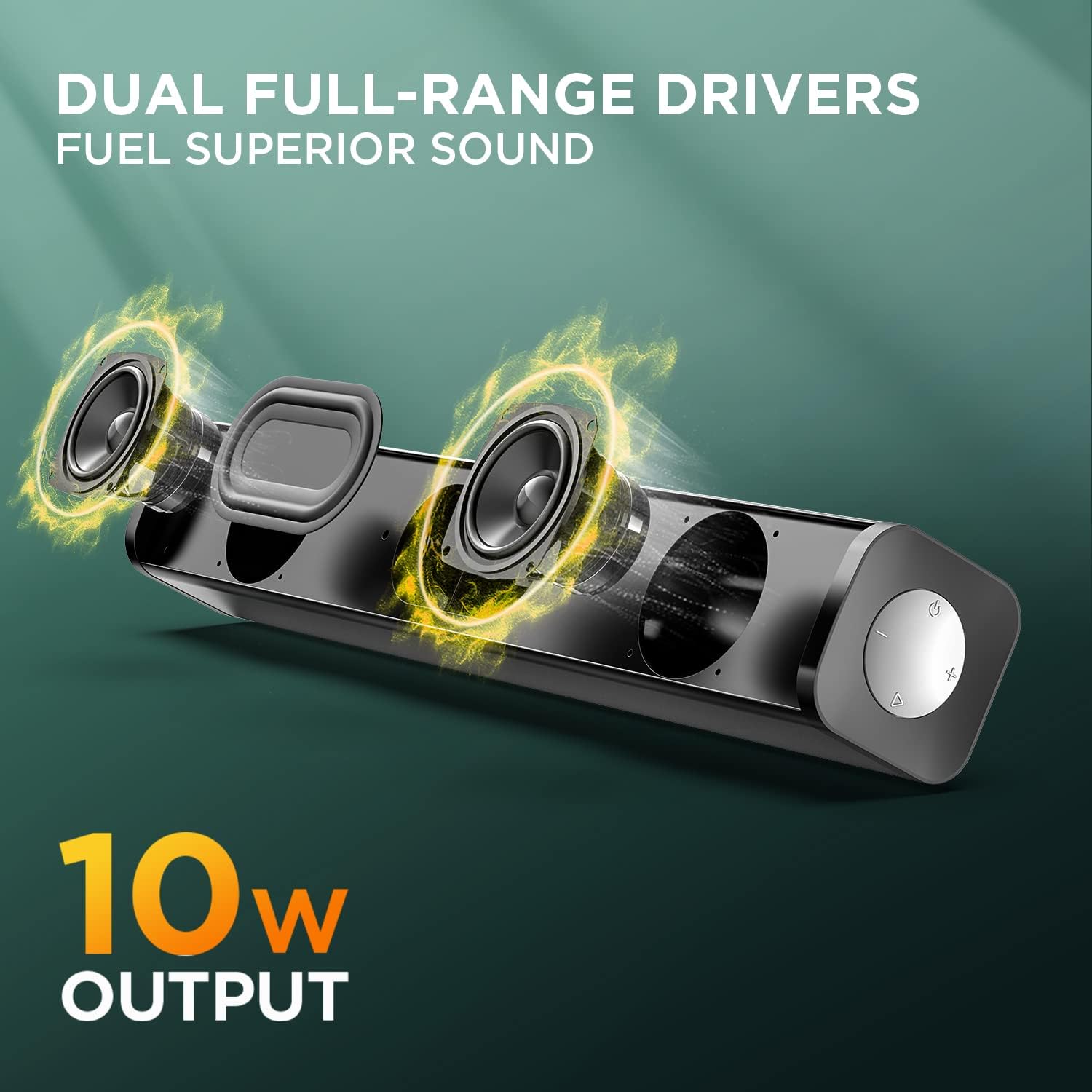 Mini Sound Bar with Remote Control, 15-Inch Wireless Speakers for TV, Optical/AUX Connection, Small Bluetooth 5.0 Soundbar for TV, Projectors, PC