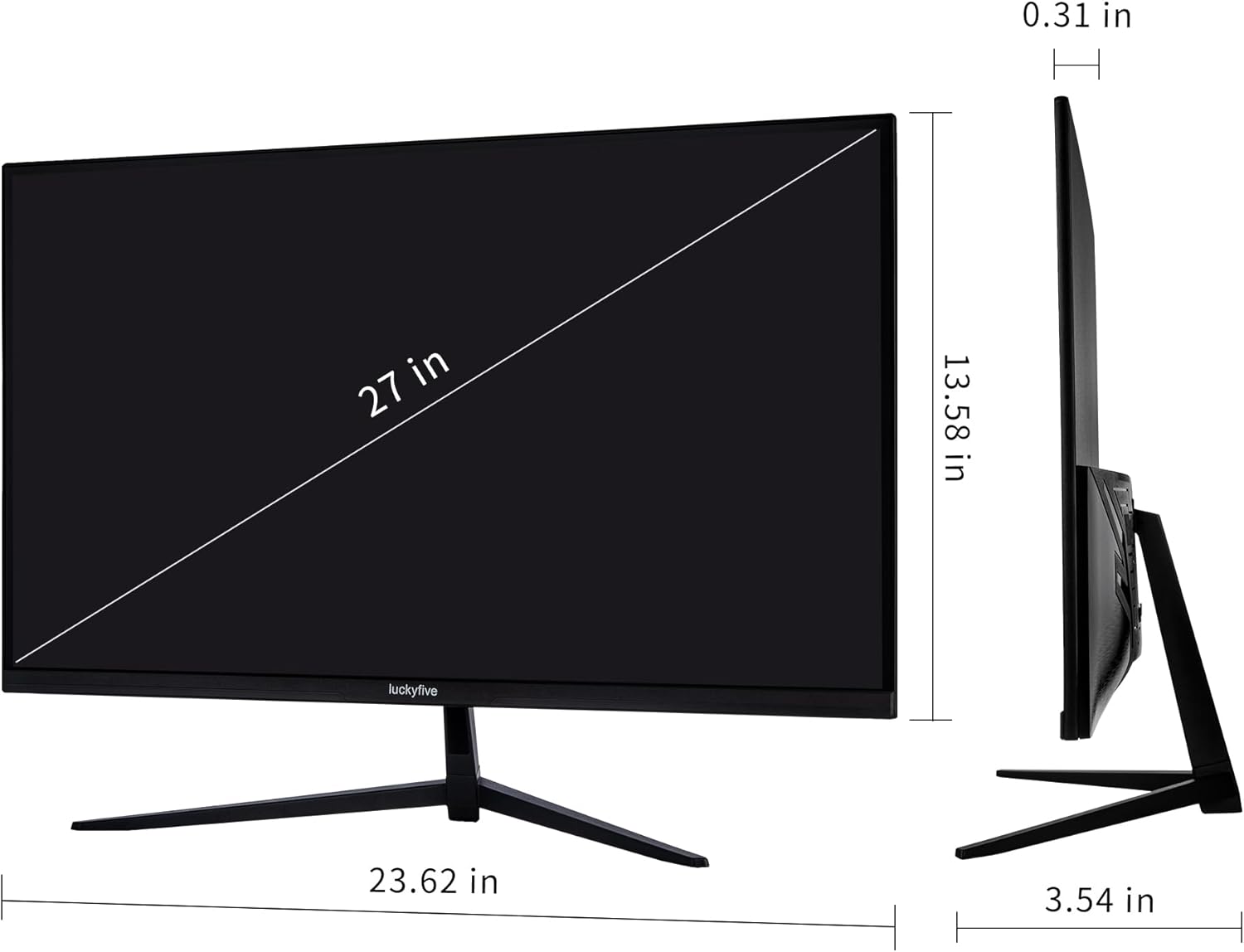 27'' UHD (3840 x 2160) IPS Zero-Frame LED Monitor, 4K Computer Monitor with Speakers,60Hz,99% sRGB,5ms,2X HDMI,DisplayPort,VESA,Tilt