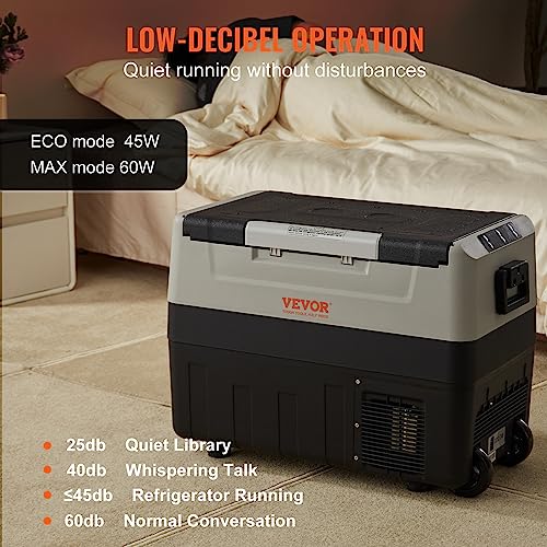 VEVOR Portable Car Refrigerator, 12 Volt Refrigerator with Compressor, -4℉ to 68℉, DC 12/24V, AC 110-240V(Home & Car Use)