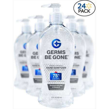 Germs Be Gone Hand Sanitizer Clean and Fresh Gel Enriched with Soothing Aloe u0026 Vitamin E 15 oz (24 Pack), Size: Pack of 24