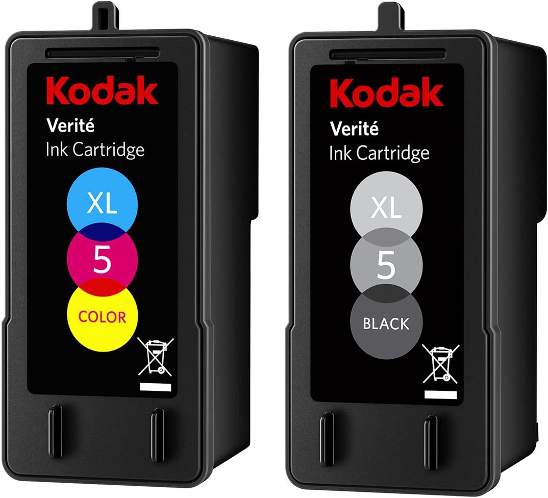 Kodak Verite 5 Replacement Inks (AL11CA) XL Black and Color Ink Jet Cartridge Bundle Compatible with All Kodak Verite Printers