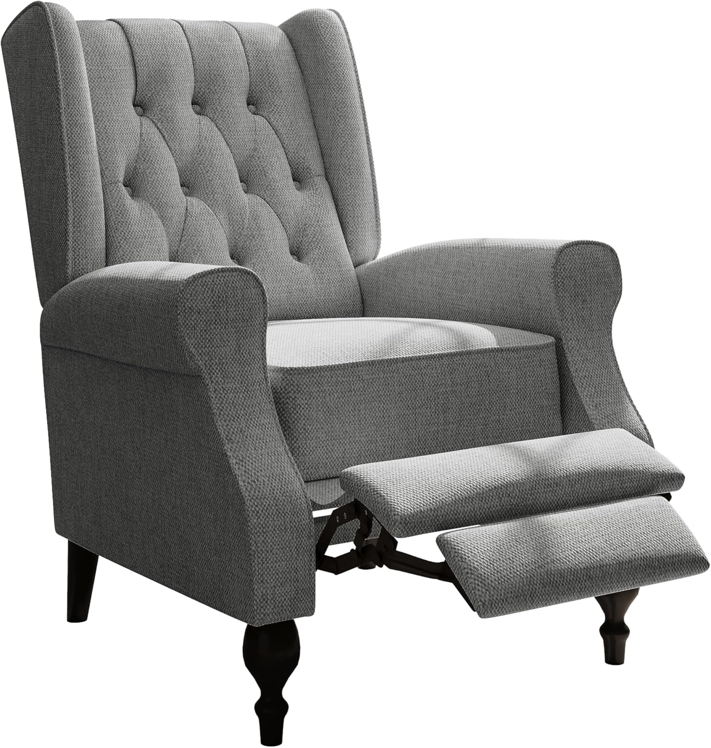 Wing Back Recliner Chair for Living Room, High Back Upholstered Recliner Chairs for Adults, Tufted Accent Lounge Armchair Single Sofa Chair, Dark Gray