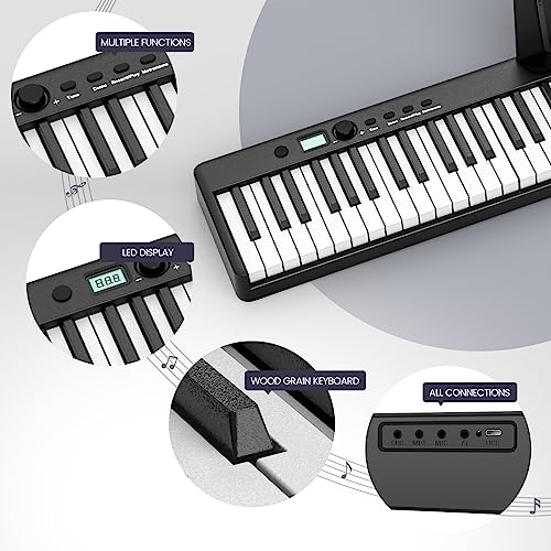 88 Key Digital Piano with Lighted Keys, Folding Piano Keyboard [Full Size/Semi-Weighted] Portable Piano w/Piano Bag, [Bluetooth & MIDI] Electric Piano Keyboard for Beginners, Teens, Adult