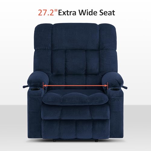 MCombo Dual Motor Power Lift Recliner Chair with Massage and Heat for Elderly People, Infinite Position, USB Ports, Cup Holders, Fabric 7890 (Medium-Regular, Burgundy)
