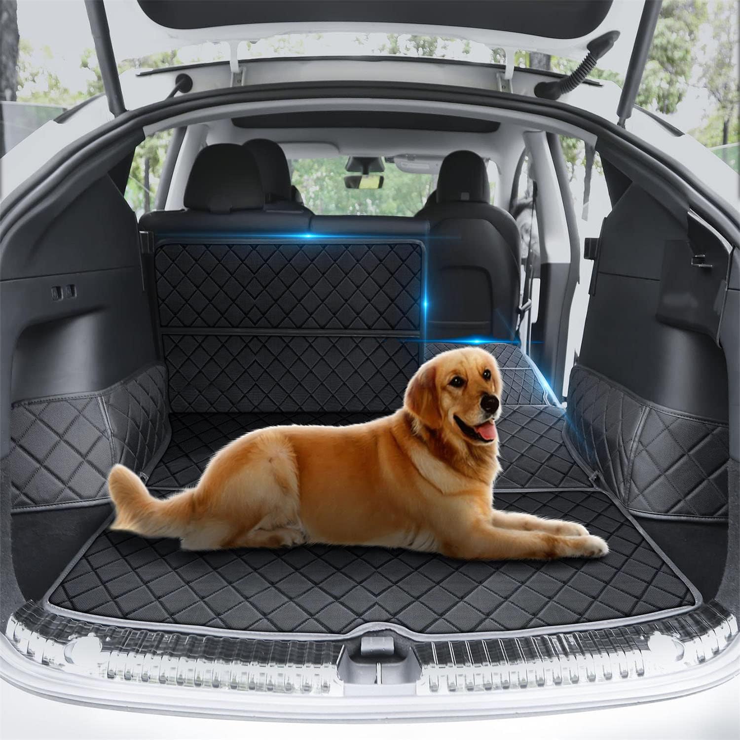Newellev Tesla Model Y Trunk Mat Cargo Liner Waterproof Pet Mat Dog Car Seat Cover Compatible for 2021 2020 Model Y Accessories, Black