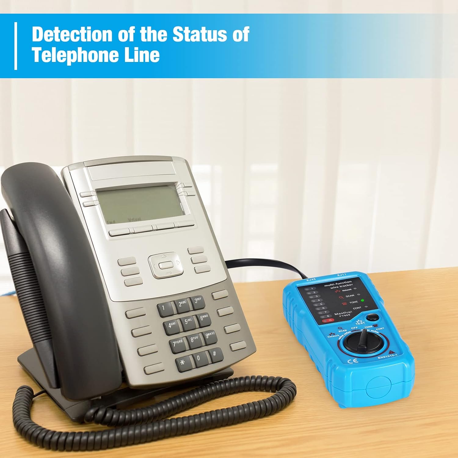 Network Cable Tester, RJ11 RJ45 Line Finder, Wire Tracker Multifunction with Probe, Ethernet LAN Network Cable Maintenance Collation, Telephone Line Test, Earphone