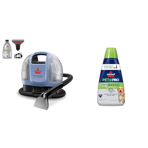 BISSELL Little Green Mini Cordless Portable Carpet and Upholstery Deep Cleaner, Car/Auto Detailer, with HydroRinse Self-Cleaning Tool and 4" Tough Stain Tool, 4015