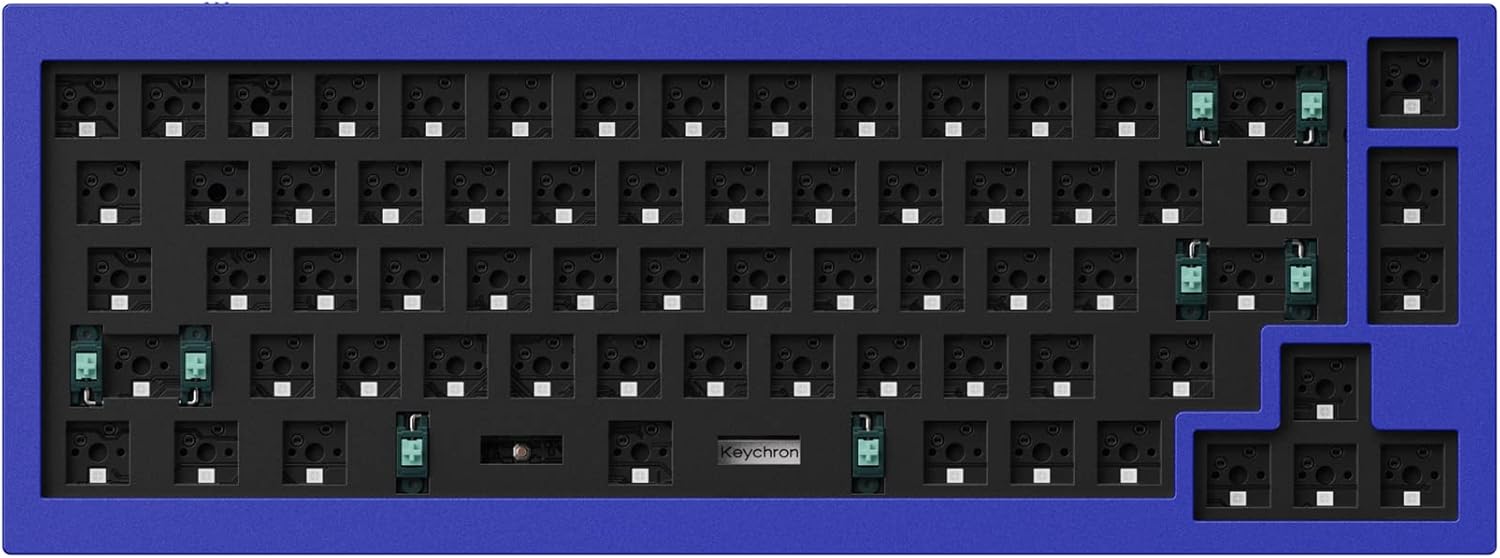 Keychron Q2 Custom Mechanical Keyboard Full Aluminum Wired Barebone Version, QMK/VIA Programmable Macro, Compatible with Mac Windows Linux, Hot-Swappable 65% Layout, Double-Gasket DIY Kit - Grey