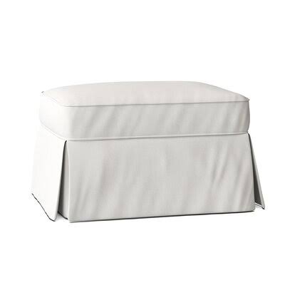 Wayfair Custom Upholstery Wynnfield 32x22 Rectangle Standard Ottoman Body Fabric: Classic Bleach White