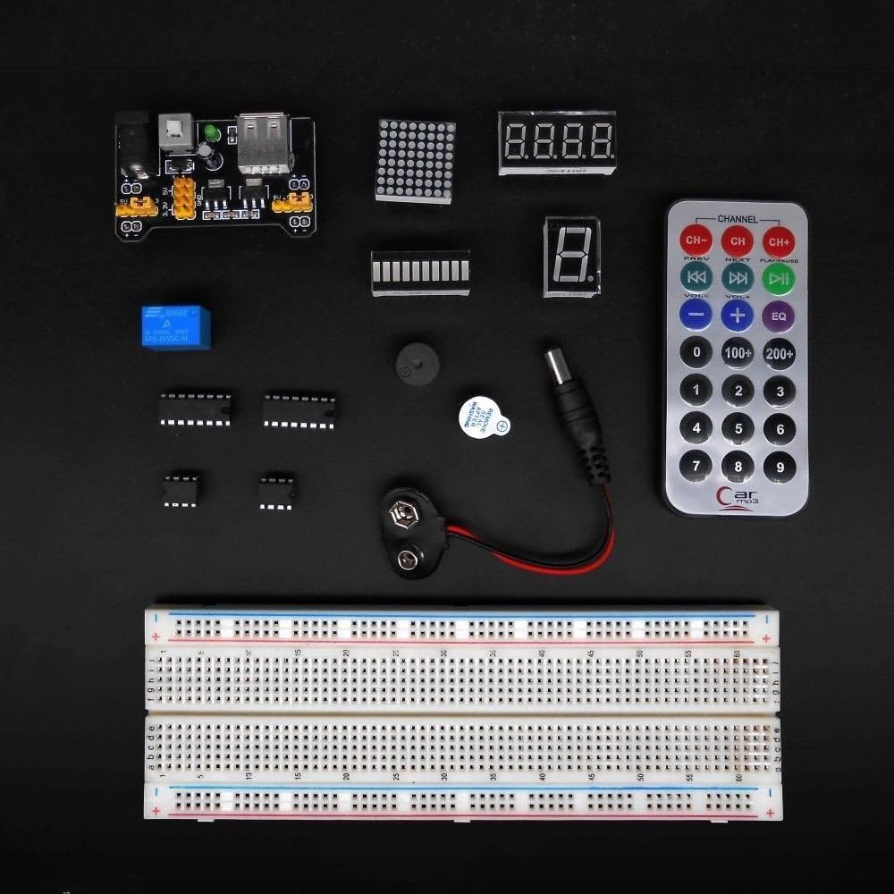Complete Ultimate STEM Electronic Projects Starter Kit for Arduino with Mega2560, LCD1602, Servo, Stepper Motor, Sensors, Breadboard , Jumper Wire, Resistor, Capacitor, Transistor and Tutorial