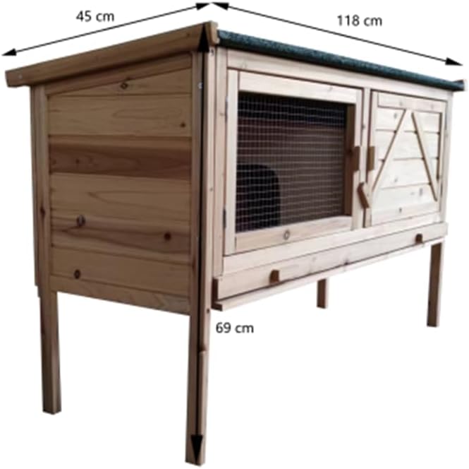 Outdoor Wooden Rabbit Hutch with Open-up roof Guinea Pig Hutch Rabbit Cage Bunny Cage Bunny Hutch with Pull Out Tray