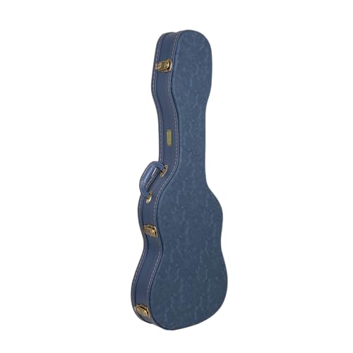 Crossrock Relief Series 335 Guitar Case for ES-335 & Semi-Hollow Electric Guitars | Carved Smoke Blue Finish, Monochrome Blue Velvet Interior, Lock – Premium Wooden Hardshell