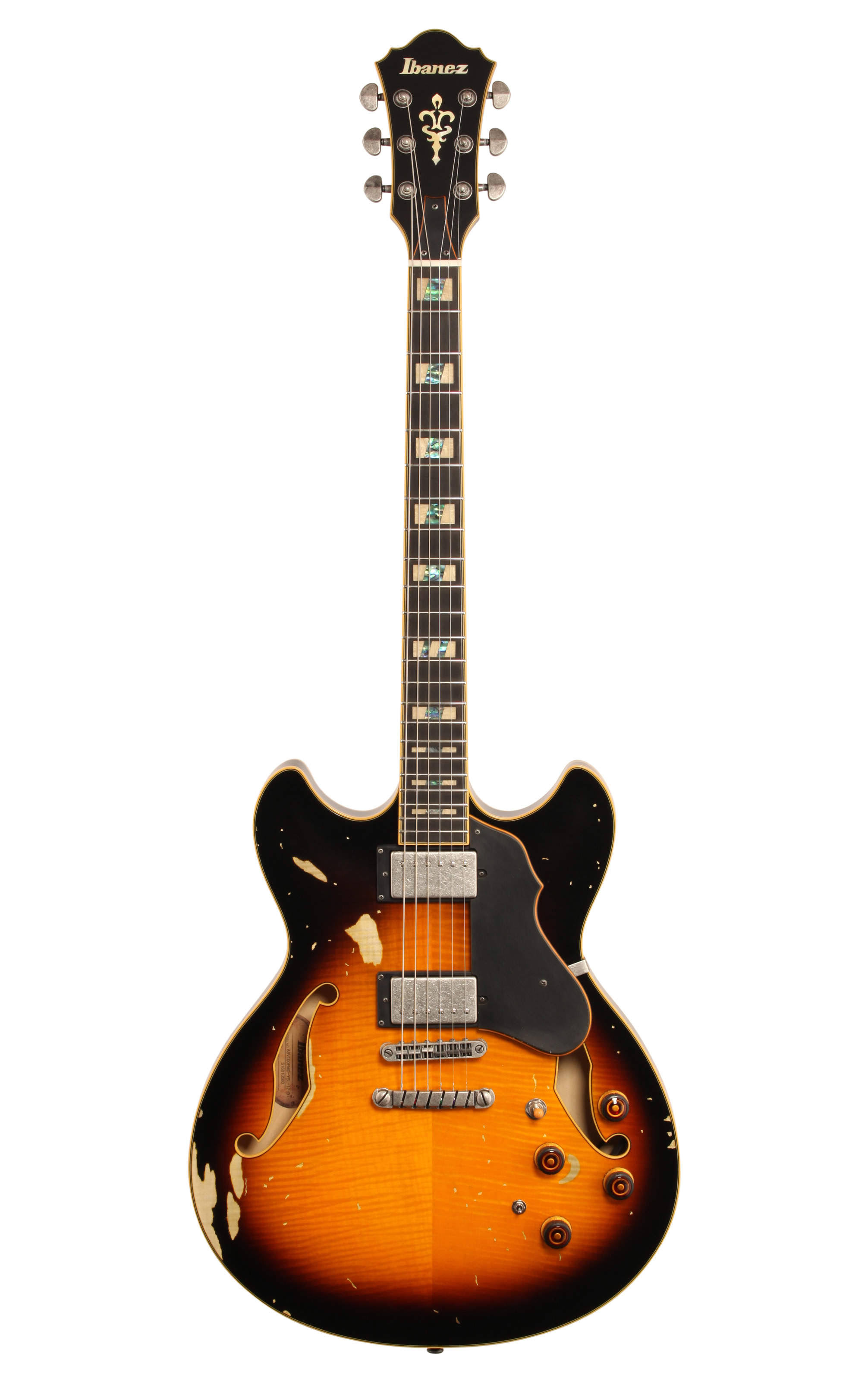 Ibanez Artstar Vintage ASV100FMD Semi-Hollow Electric Guitar in Yellow Sunburst Low Gloss