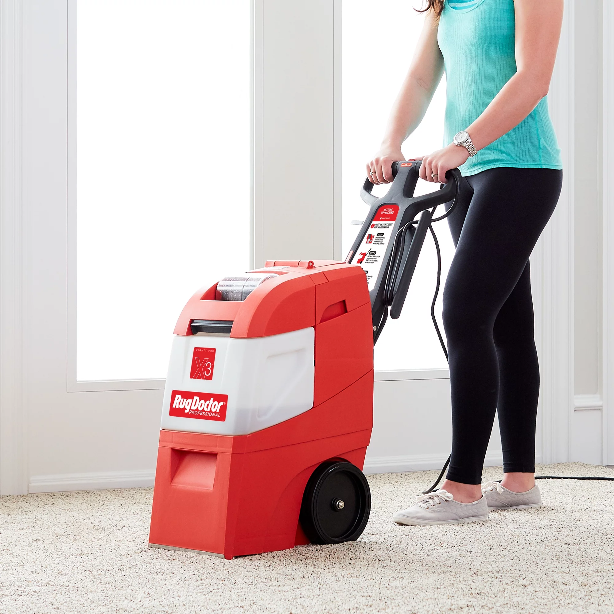 Rug Doctor Mighty Pro X3 Commercial Carpet Cleaner - Large Red Pet Pack