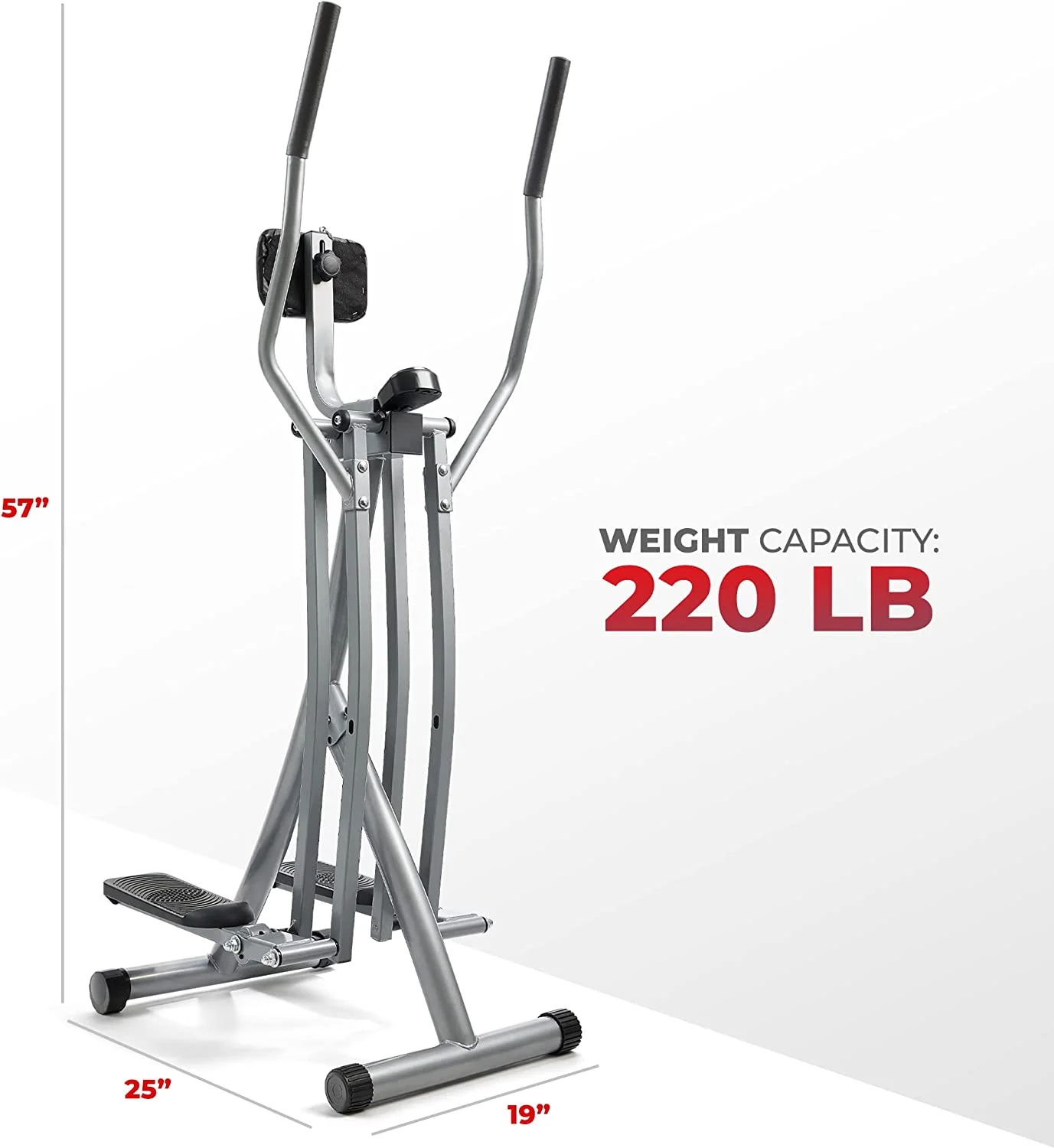 Air Walk Trainer Elliptical Machine Glider w/LCD Monitor, 220 LB Max Weight and 30 Inch Stride