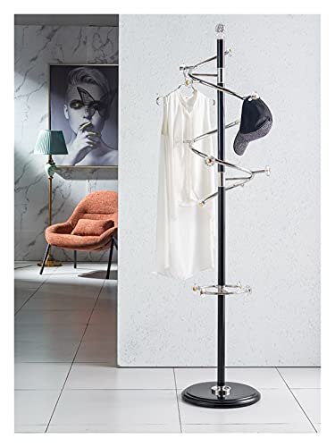 Home Furnishing Coat Rack Floor Hanger Hanger Floor Bedroom Stainless Steel Coat Rack Clothes Rack Household Single Coat Rack Hat Hanger (Color : White Double Ball 4.5cm)
