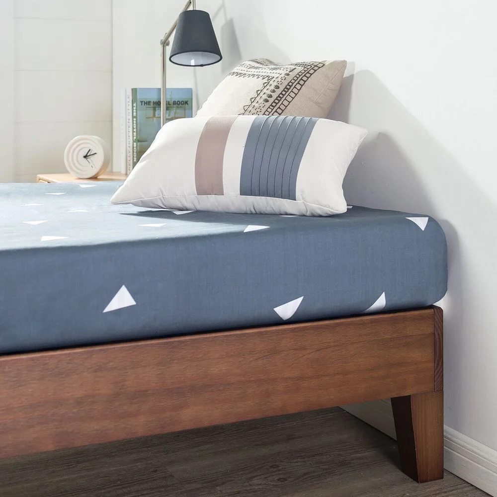Zinus Priage by  Deluxe Antique Espresso Solid Wood Platform Bed