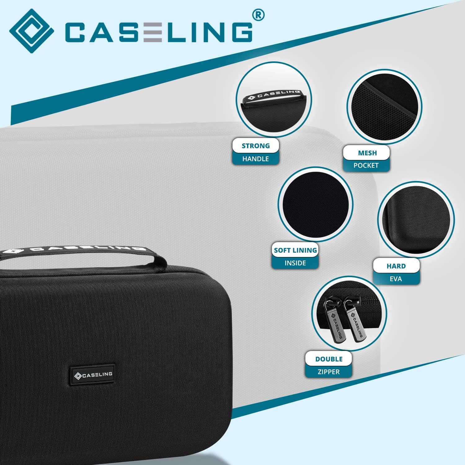 caseling Hard Case Compatible with GB70 2000 Amp 12V Lithium Jump Starter Battery Pack with Mesh Pocket for Accessories