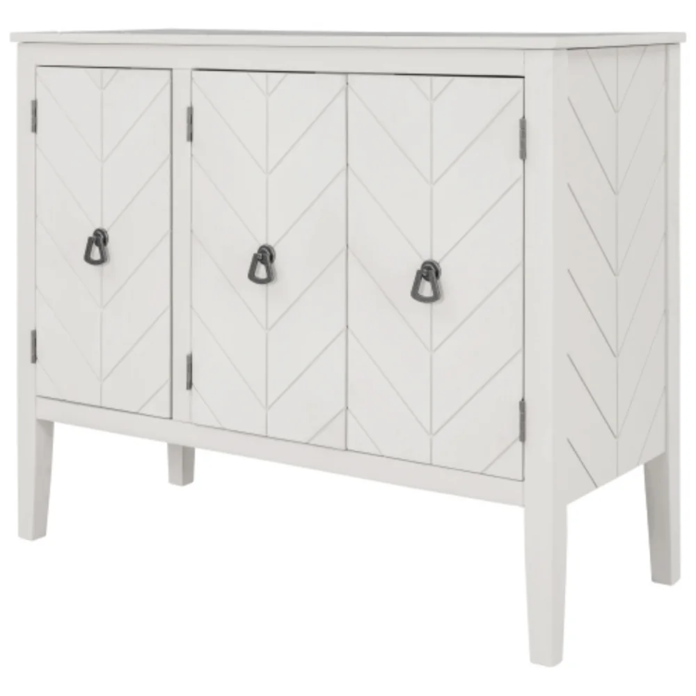 Storage Cabinet Wooden Cabinet with Adjustable Shelf, Antique Gray, Entryway, Living Room, Bedroom