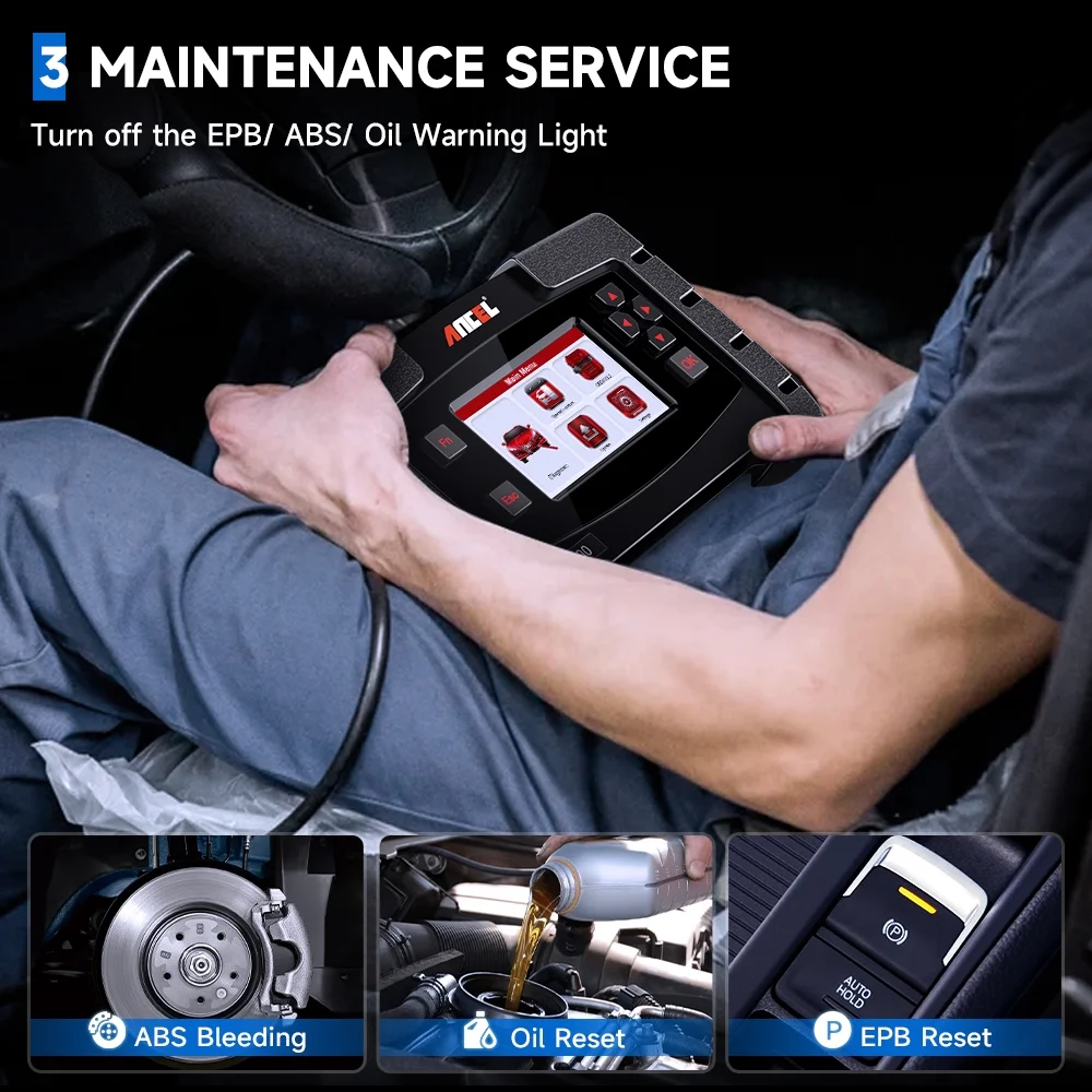 ANCEL FX5000 OBD2 Scanner Car Scan Tool All System Automotive Diagnostic 3 Reset Functions ABS Bleeding Oil Reset EPB Reset EOBD OBDII Code Reader Full OBD2 Functions Turn off MIL Lifetime Free Update