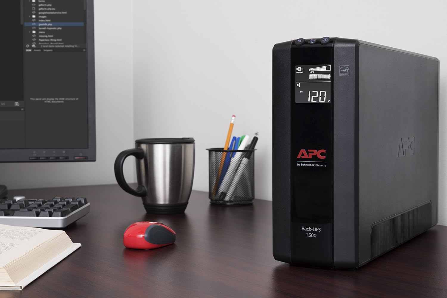 APC UPS 1500VA UPS Battery Backup and Surge Protector, BX1500M Backup Battery Power Supply, AVR, Dataline Protection
