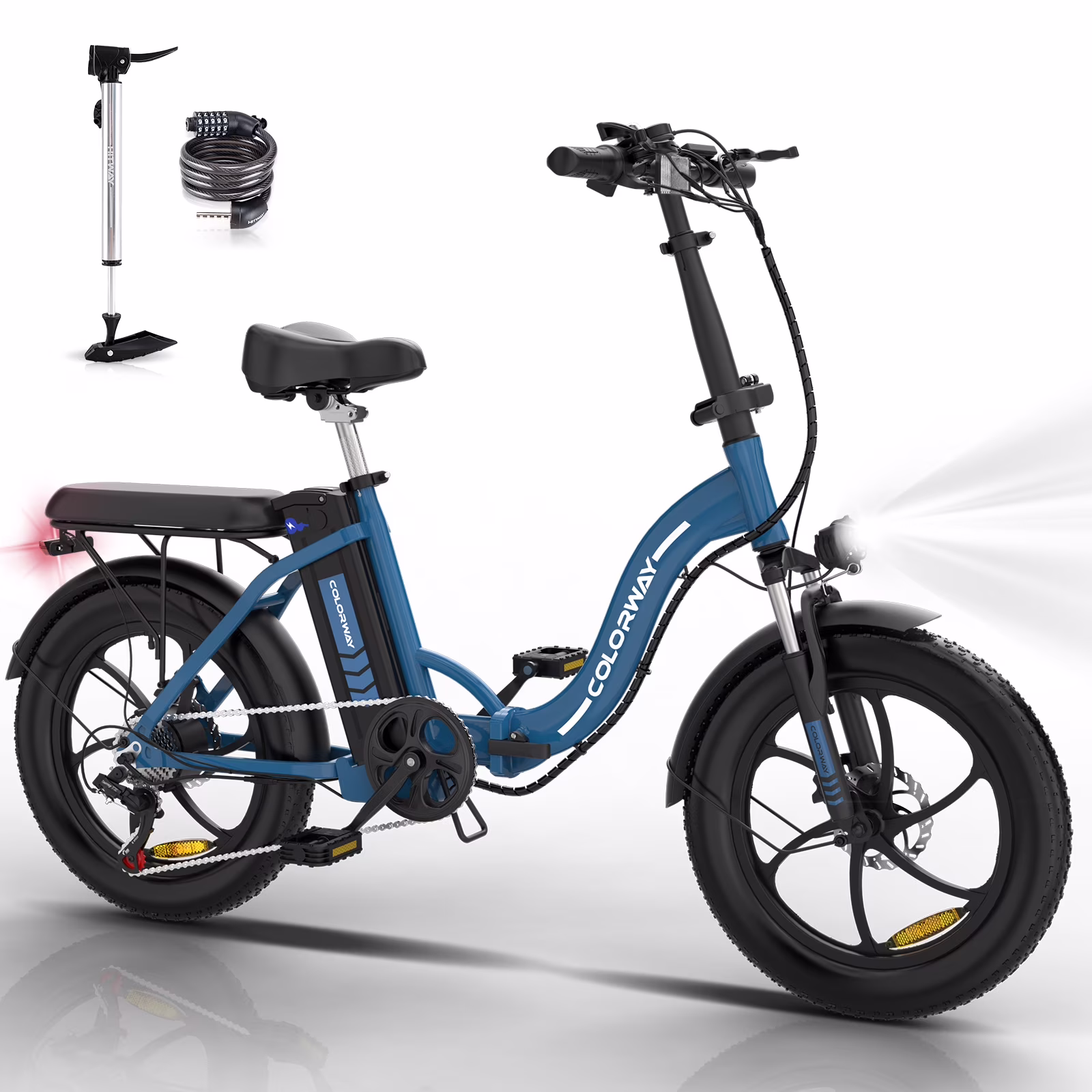 COLORWAY 500W Electric bicycles, 20x3.0in Fat Tire Eleictric Bike, 11.2Ah/36V E-Bike, 7-SHIMANO 19.9MPH Bicycle for Teenager and Adults-BK6M