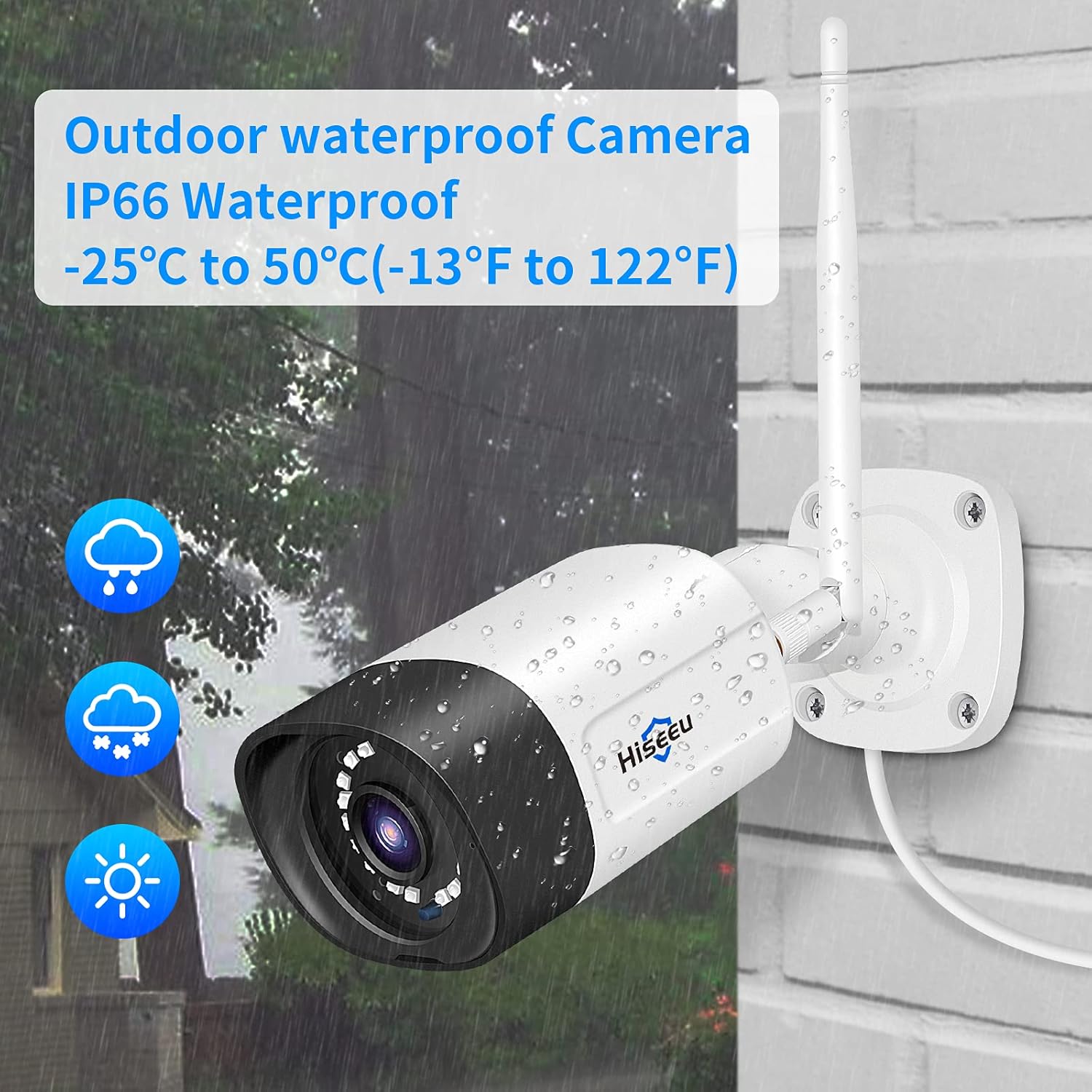 Hiseeu 2K Wireless Security Camera System Outdoor/Indoor 8 CH NVR kit 8Pcs Cameras 3MP WiFi Surveillance Camera for Home Night Vision,Bullet Camera Waterproof, Motion Detection, 3TB Hard Drive
