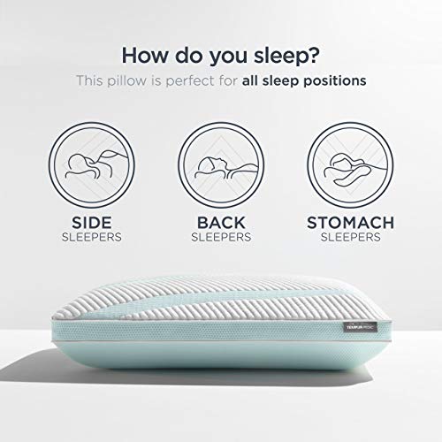 Tempur-Pedic TEMPUR-Adapt ProMid + Cooling-Queen Memory Foam Pillow, white