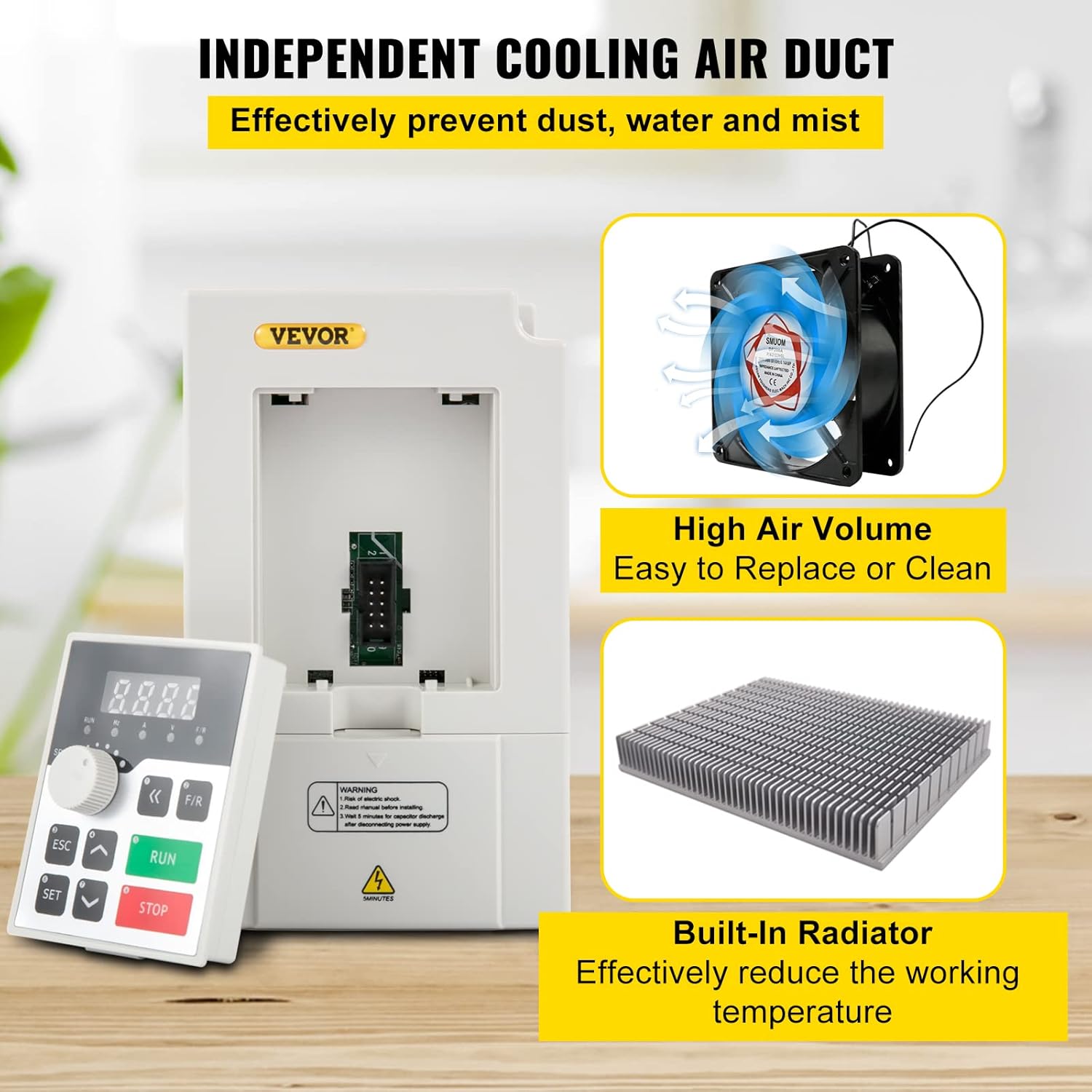 VEVOR VFD 4KW 220V 5.5HP, 1 or 3 Phase Input, 3 Phase Output Variable Frequency Drive, AC 17A 0~1000HZ CNC Motor Inverter Converter for Motor Speed (RS485)