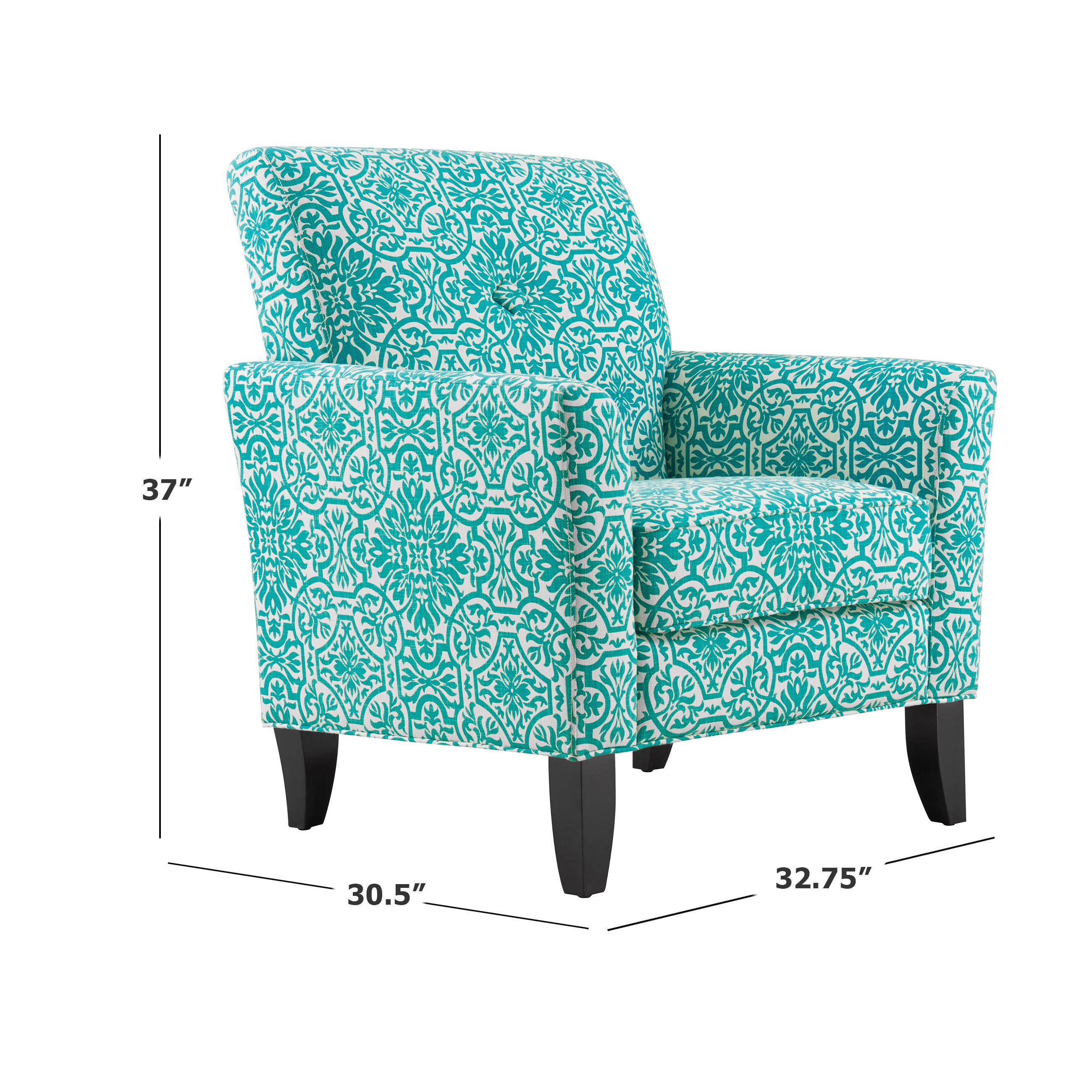 Domesis Button Tufted Arm Chair Gold Damask