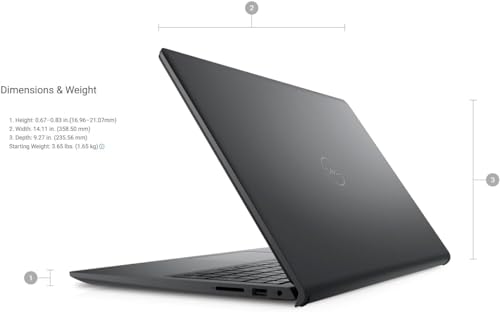 DELL 2024 Inspiron 15 3520 Slim Laptop, 15.6" FHD LED Display, with Microsoft Office 365, Intel Core i3-1115G4 up to 4.1GHz, 8GB RAM, 256GB SSD, Windows 11 Home, HDMI, Webcam, Black (Latest Model)