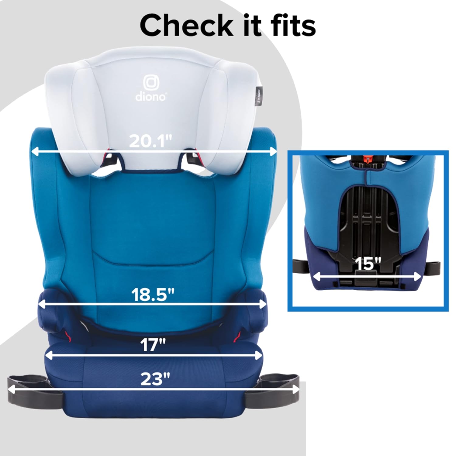 Diono Cambria 2 XL, Dual Latch Connectors, 2-in-1 Belt Positioning Booster Seat, High-Back & Solana 2 XL 2022, Dual Latch Connectors, Lightweight Backless Belt-Positioning Booster Car