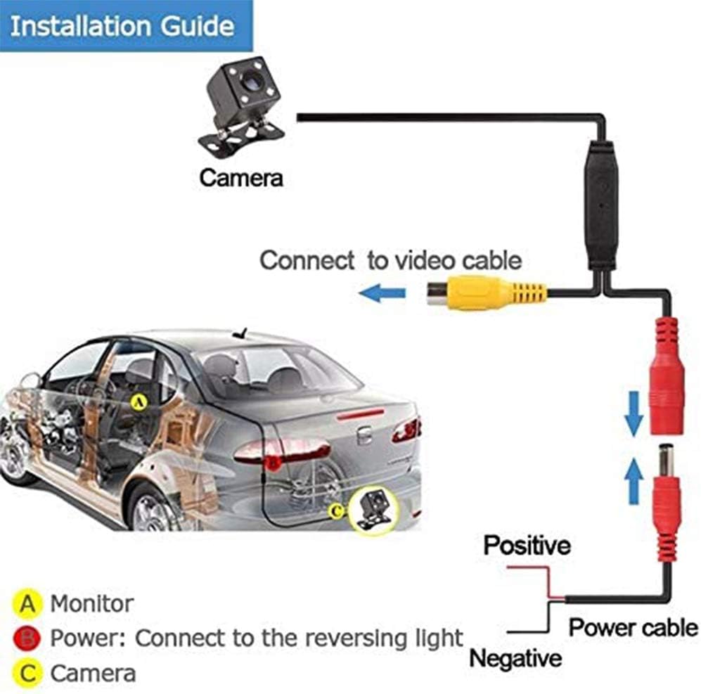 Camecho Vehicle Backup Camera Waterproof Car Rear View Camera 170° Wide Angle 12 LED Night Visions Backup Reversing Parking Cameras